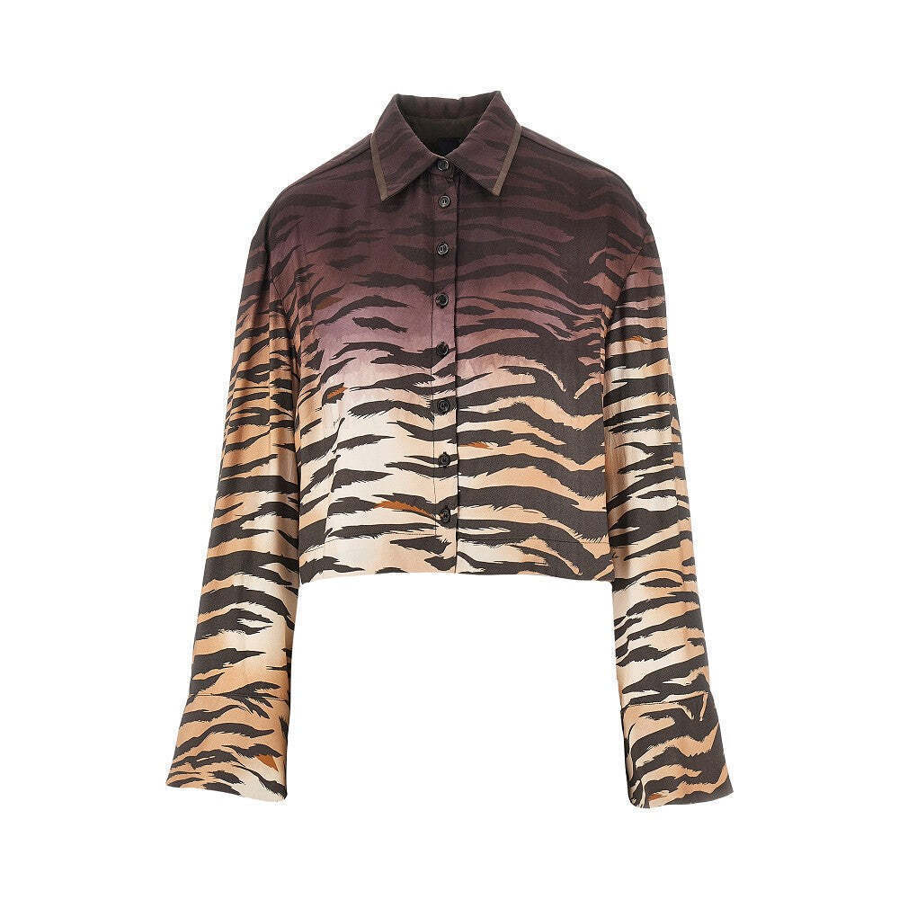 Pinko Animalier Twill Cropped Shirt